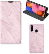 Flip Case Geschikt voor Samsung Galaxy A20s Smart Cover Marble Pink