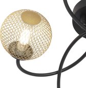QAZQA athens - Landelijke Plafondlamp - 6 lichts - L 520 mm - Goud - Woonkamer | Slaapkamer | Keuken