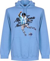 Diego Maradona Argentinië Script Hoodie - Lichtblauw - L