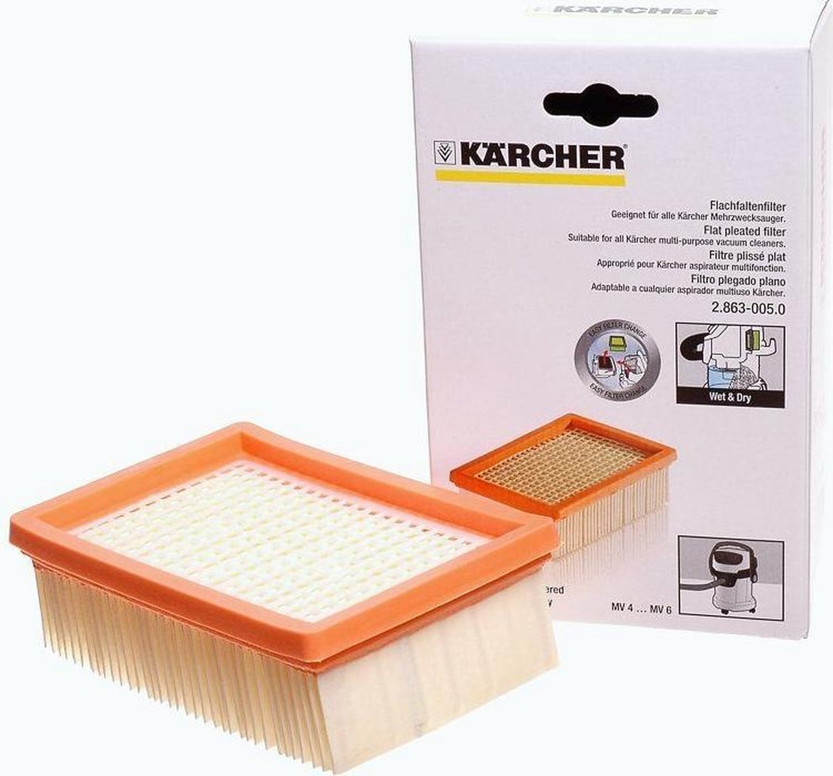 Karcher. Filtre 6.415.953.0 , 2 STUKS Pour aspirateurs Karcher : Type, AD  2, AD 3