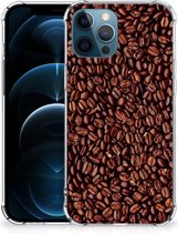 Stevige Bumper Hoesje iPhone 12 | 12 Pro Smartphone hoesje met doorzichtige rand Koffiebonen