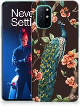 Telefoon Hoesje OnePlus 8T Siliconen Back Cover Pauw met Bloemen
