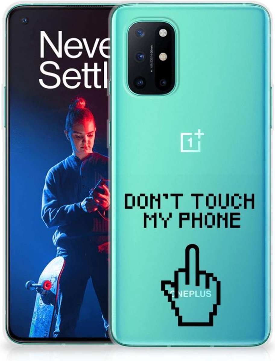 OnePlus 8T Silicone-hoesje Finger Don't Touch My Phone