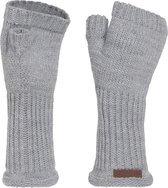 Knit Factory Cleo Gebreide Dames Vingerloze Handschoenen - Handschoenen voor in de herfst & winter - Lichtgrijze handschoenen - Polswarmers - Licht Grijs - One Size