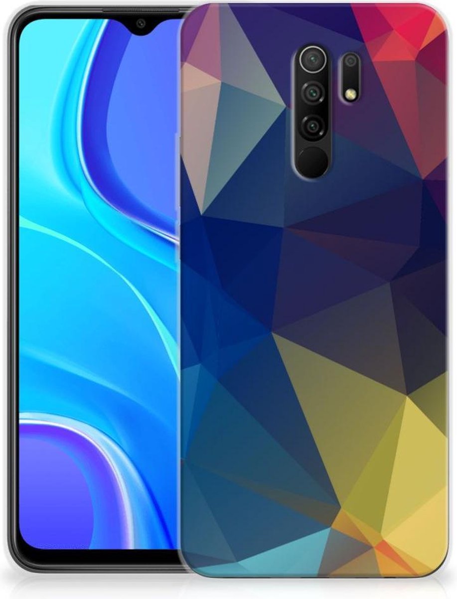 Xiaomi Redmi 9 TPU Hoesje Polygon Dark