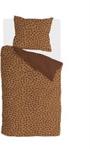 Walra Dekbedovertrek Spots & Dots - 140x220 - 100% Katoen - Warm Bruin