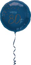 Folat - Folieballon 80 Jaar Elegant True Blue 45cm