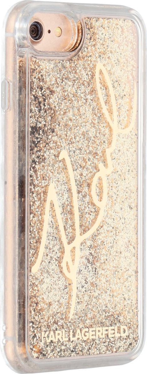 iPhone SE (2020)/8/7/6s/6 Backcase hoesje - Karl Lagerfeld - Glitter Goud - Kunststof