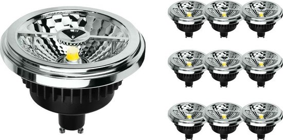 Voordeelpak 10x Noxion Lucent LED Spot GU10 AR111 12W 600lm 40D - 930 Warm Wit | Beste Kleurweergave - Dimbaar - Vervangt 50W.