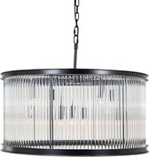 Hanglamp rond grijs glas/zilver metaal (r-000SP35452)