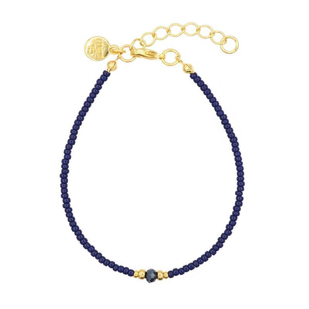 Mint15 Armband 'Diamond Bracelet - Navy Blue' - Goud