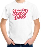 Daddys girl vaderdag cadeau t-shirt wit voor meisjes - Vaderdag / papa kado 122/128