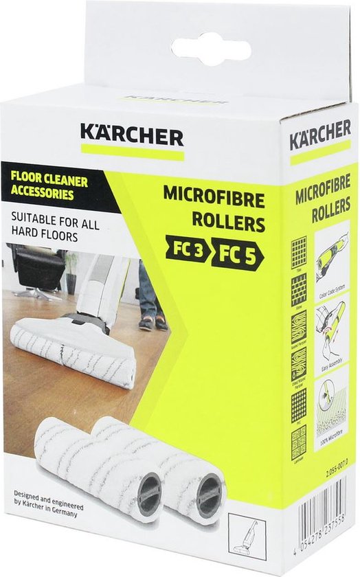 nettoyage doux de tous les sols durs KEEPOW Lot de 2 rouleaux en microfibre pour Kärcher FC 3 et FC 5 haute absorption de la saleté gris lavables 