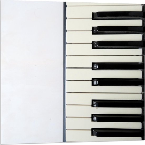 Acrylglas - Halve Piano op Witte Achtergrond - 80x80cm Foto op Acrylglas (Met Ophangsysteem)