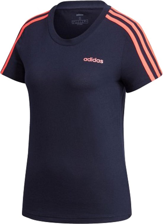 Adidas 3-Stripes Slim Shirt Blauw/Roze Dames | bol.com