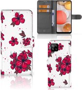 Mobiel Hoesje Geschikt voor Samsung Galaxy A42 5G Book Case Blossom Red