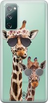 Casimoda® hoesje - Geschikt voor Samsung S20 FE - Giraffe - Backcover - Siliconen/TPU - Bruin/beige