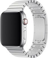 Wabando Schakelarmband met verstelknop Zilver compatibel met Apple Watch 45/44/42 mm