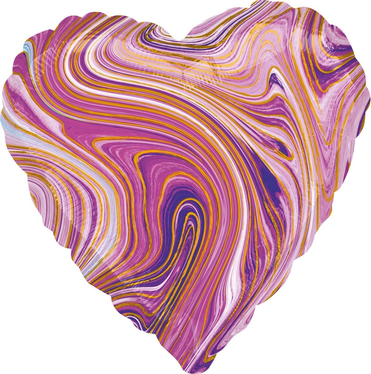 Amscan - Folieballon hart Marble Purple (45 cm)