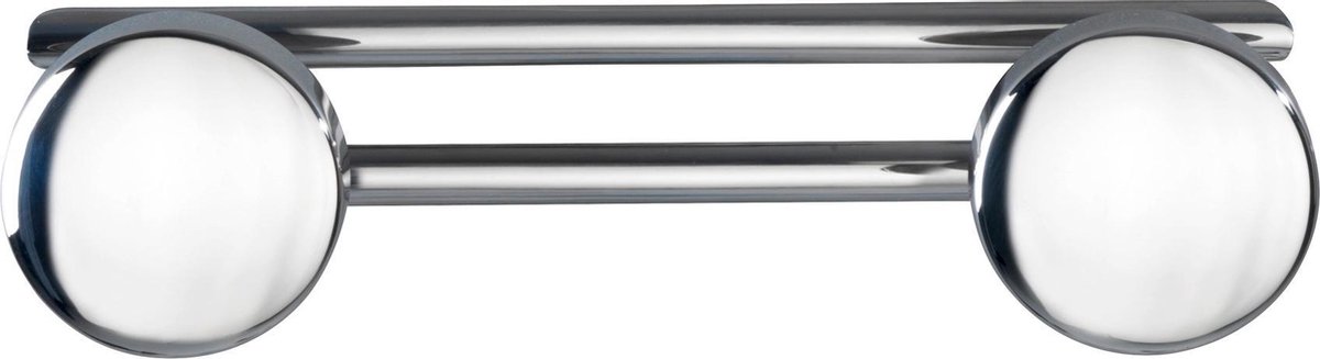Wenko Reling Met 2 Haken Basic 24,5 X 6,5 Cm Rvs Chroom/zilver
