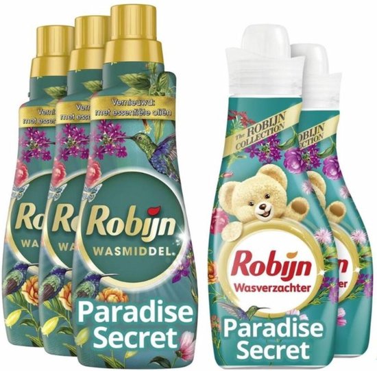Robijn Paradise Secret Wasmiddel en Wasverzachter - 63 wasbeurten - Voordeelverpakking