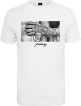 Urban Classics Heren Tshirt -XS- Pray 2.0 Wit