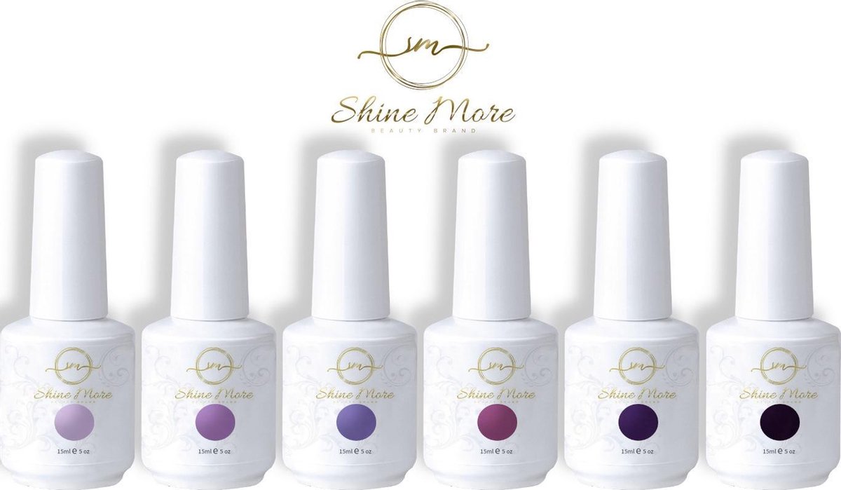 Gellak - Shinemore ® - Purple - 6 kleuren gel nagellak