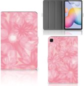 Print Case Geschikt voor Samsung Galaxy Tab S6 Lite | Tab S6 Lite 2022 Hoesje met Magneetsluiting Lente Bloemen