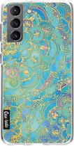 Casetastic Samsung Galaxy S21 4G/5G Hoesje - Softcover Hoesje met Design - Sapphire Mandala Print