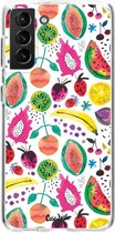 Casetastic Samsung Galaxy S21 Plus 4G/5G Hoesje - Softcover Hoesje met Design - Tropical Fruits Print