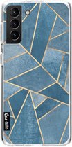 Casetastic Samsung Galaxy S21 Plus 4G/5G Hoesje - Softcover Hoesje met Design - Dusk Blue Stone Print