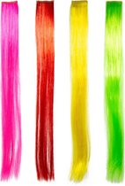 Folat Haarextension Neon 35 Cm Polyester 4 Stuks