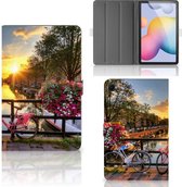Tablet Cover Samsung Galaxy Tab S6 Lite | Tab S6 Lite 2022 Tablet Hoes met Standaard Amsterdamse Grachten