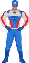 Captain America Kostuum | Zeer Brede Superster Held | Man | Maat 52-54 | Carnaval kostuum | Verkleedkleding