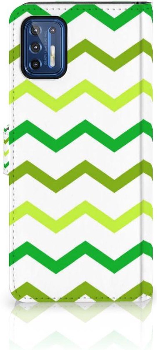 Motorola Moto G9 Plus Telefoon Hoesje Zigzag Groen