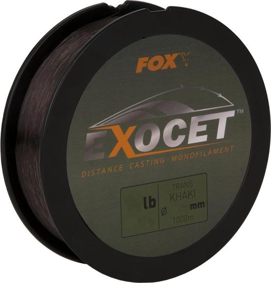Fox Exocet Mono Trans Khaki Nylon Vislijn 18lb 0.350mm Khaki