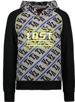 Tygo&Vito Jongens sweaters Tygo&Vito T&v hoody AOP text d.grey melee 110/116