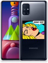 Silicone Back Case Geschikt voor Samsung Galaxy M51 Hoesje met Tekst Popart Oh Yes