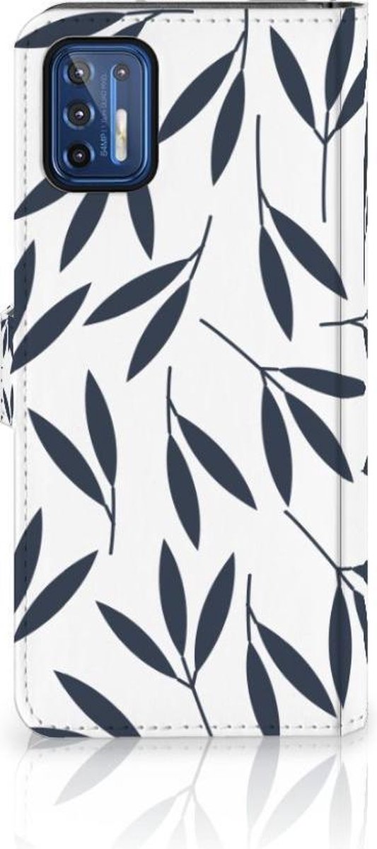 Motorola Moto G9 Plus Hoesje Leaves Blue