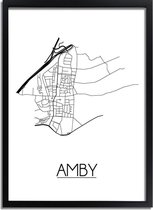 Amby Plattegrond poster A2 + Fotolijst Zwart (42x59,4cm) - DesignClaud