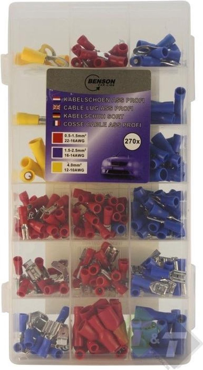 kabelschoen assortiment 270 dlg - kabelschoenen - krimpschoen (GERE-00528).