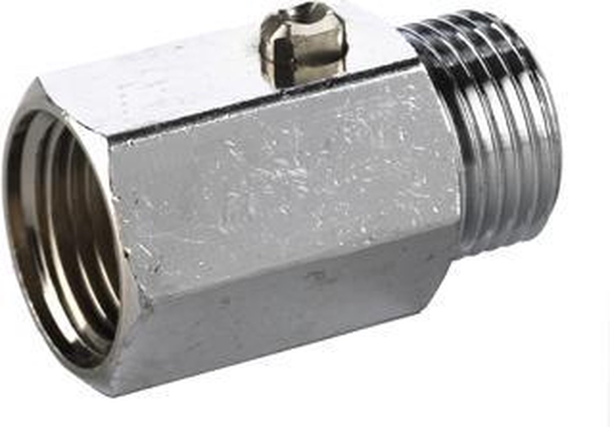 Mini Robinet à Boisseau Sphérique – Laiton Chromé – Filetage 3/4 Pouce Intérieur/extérieur – Max 20 Bars – Pour Chauffage/eau (non Potable)