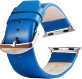 Kakapi Leren bandje - Geschikt voor de Apple Watch Series 1/2/3/4 (42&44mm) - Blauw