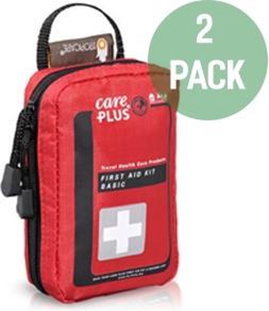 Goedkoopste 2x EHBO Kit voor op reis - Care Plus - Basic - Twopack