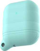 AirPods hoesjes van By Qubix - AirPods 1/2 hoesje siliconen waterproof series - soft case - mint groen