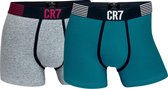 Cristiano Ronaldo 7 Trunk Cotton Stretch 2-Pack Main Fashion Men Grey/Turquoise - Maat L