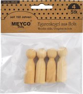 Houten Kegelfiguren 4 stuks 1,4 x 5 cm