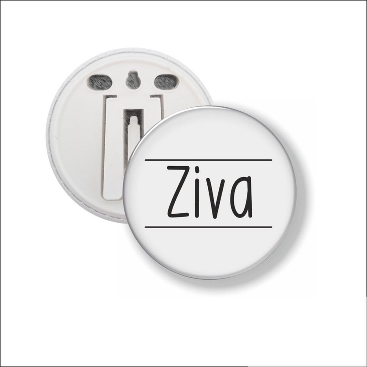 Button Met Clip 58 MM - Ziva