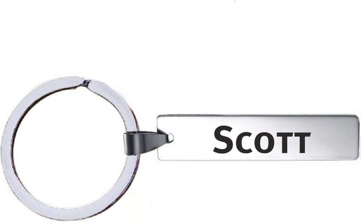Sleutelhanger Met Naam - Scott - RVS