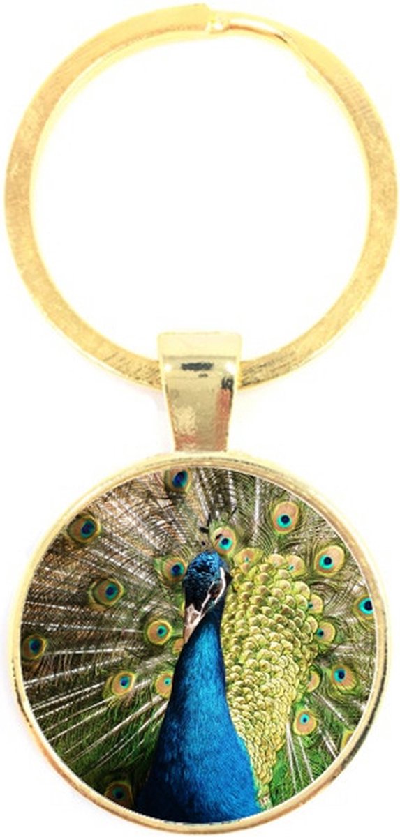 Sleutelhanger Glas - Pauw